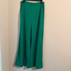 Chic Women's Wide-Leg Pants in Vibrant Green Large size